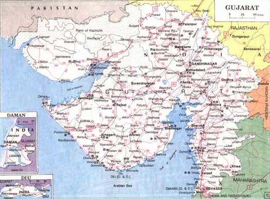 map of Gujarat