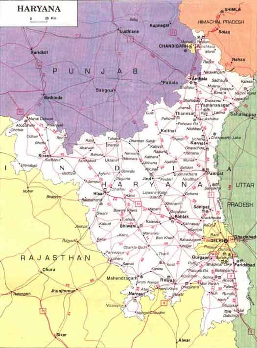 map of haryana
