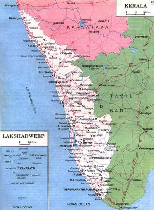 map of Kerala