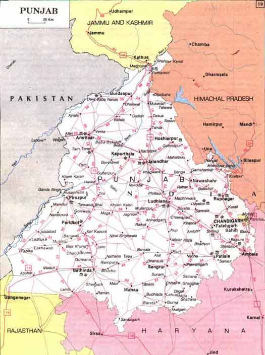 map of punjab